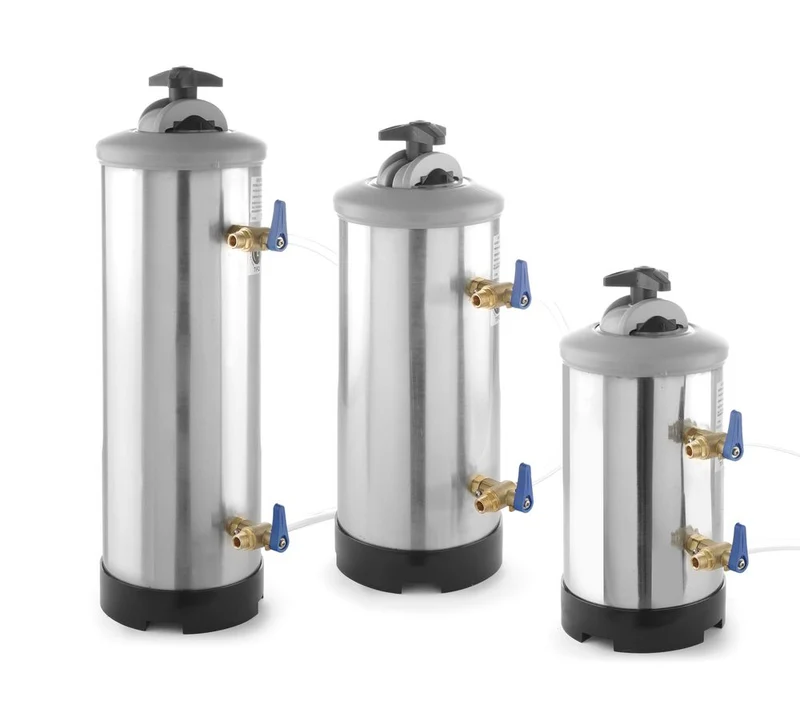 HENDI Wasserenthärter – Filterkapazität: (20°dH / 30°dH / 40°dH) 1200 / 1000 / 900 – 8 l – Ø 185 × H 400 mm