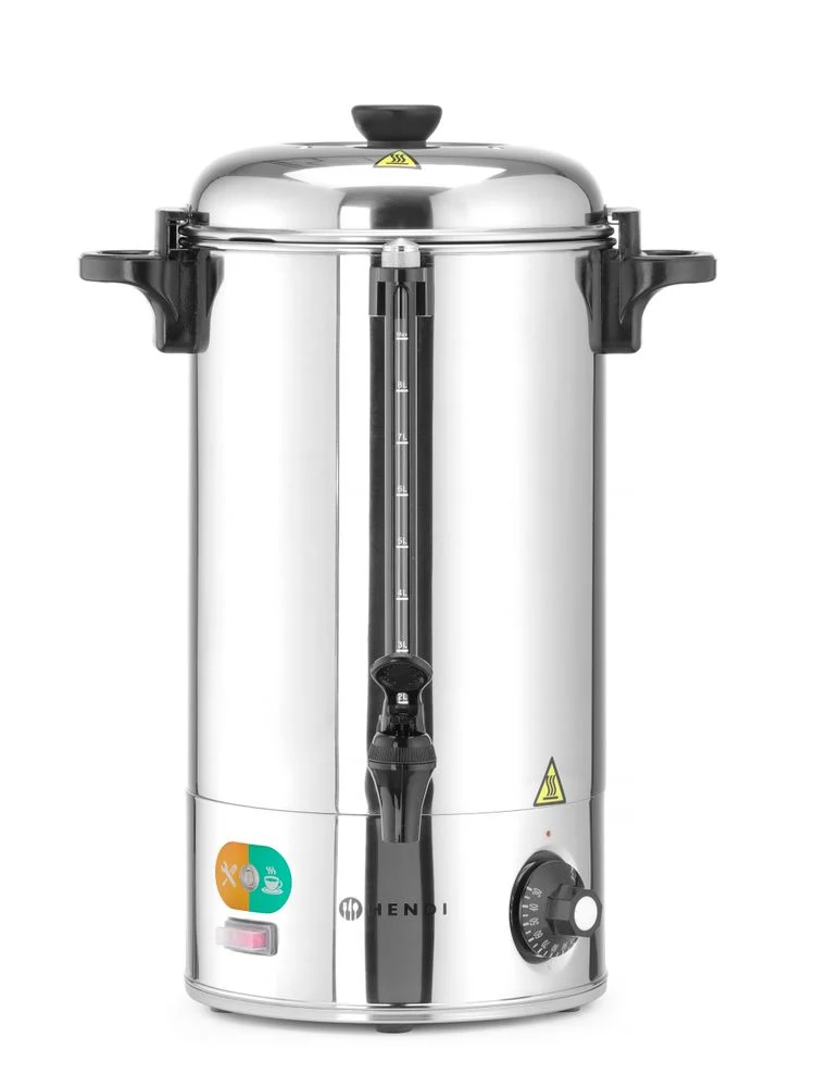 HENDI Heißgetränkespender – 9 l – Silber – 230 V / 2200 W – 340 × 227 × 468 mm