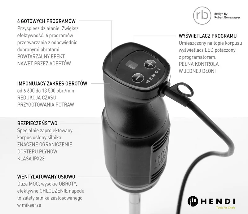 HENDI Stabmixer HENDI BLEND – designed by Robert Bronwasser – 230 V / 250 W – Ø 71 × H 450 mm