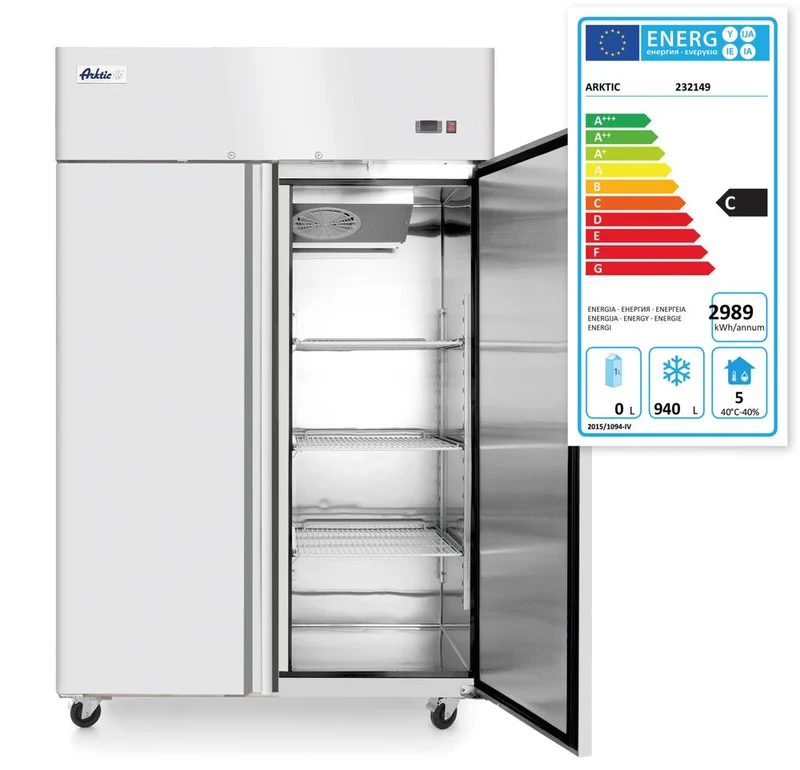 Arktic Tiefkühlschrank – zweitürig Profi Line 1240 L – Profi Line – 940 l – 230 V / 980 W – 800 × 1314 × 2065 mm