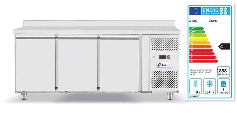 Arktic Gefriertheke dreitürig 420 L – Profi Line – 334 l – 230 V / 600 W – 700 × 1795 × 839 mm