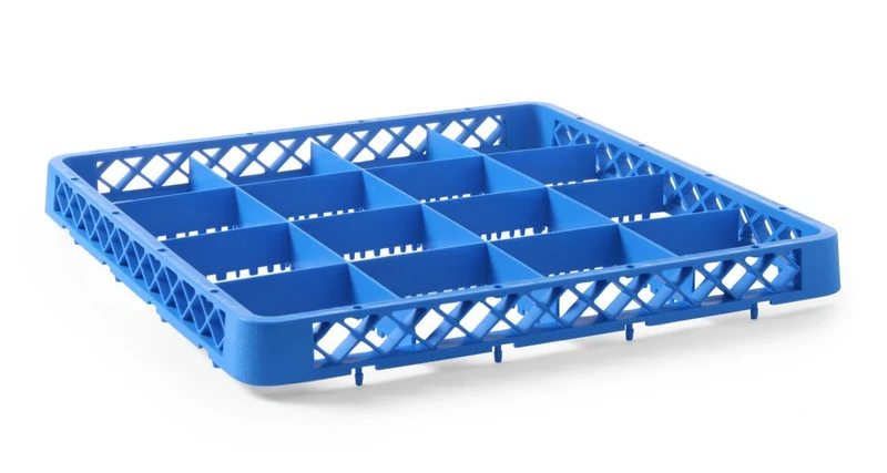 HENDI Aufsatz für Geschirrspülkorb – 16 Fächer 112 × 112 mm – 500 × 500 × 45 mm