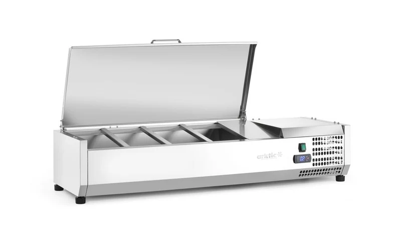 Arktic Aufsatz-Kühlvitrine Gastronorm 1 / 3 – 4x GN 1 / 3 – GN 1 / 3 – 24 l – 230 V / 180 W – 420 × 1205 × 630 mm