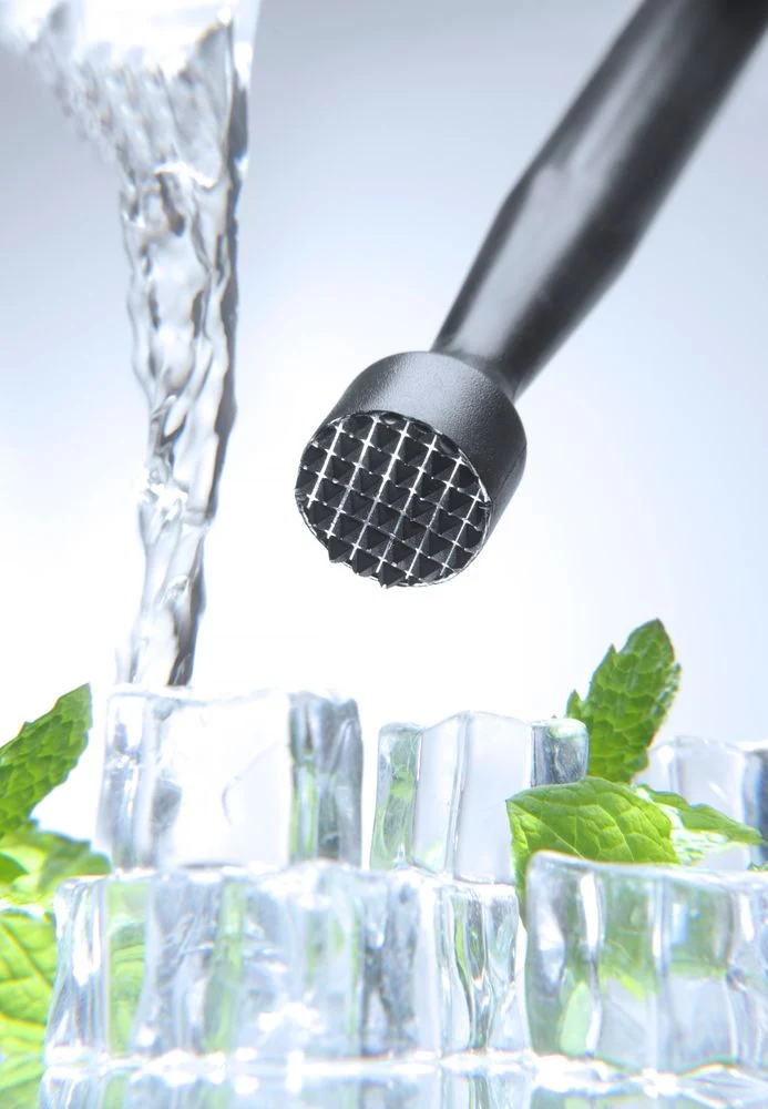 BarUp Cocktail-Stößel – gezahnt – Schwarz – Ø 34 × 207 mm