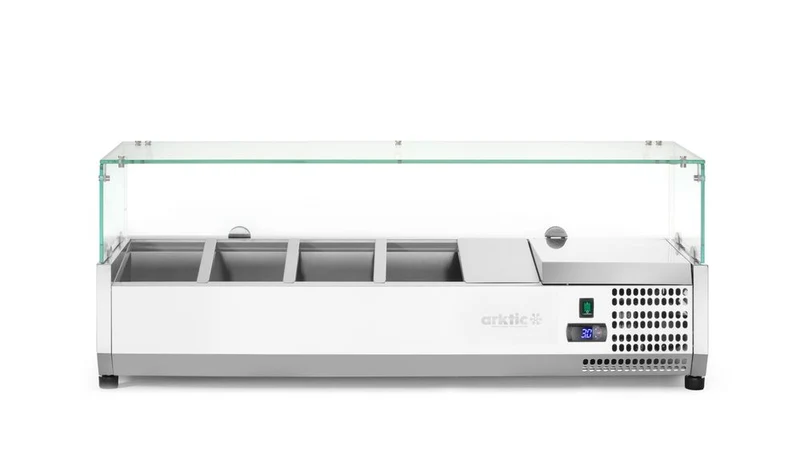 Arktic Aufsatz-Kühlvitrine Gastronorm 1 / 3 – 4x GN 1 / 3 – GN 1 / 3 – 24 l – 230 V / 180 W – 400 × 1208 × 456 mm