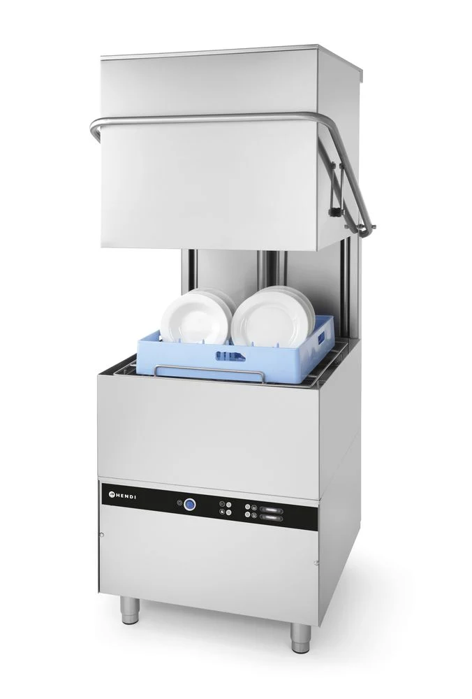 HENDI Haubengeschirrspüler 50 × 50 - elektromechanische Steuerung – Budget Line – mit Spülmittelpumpe – 400 V / 8600 W – 745 × 903 × 1406 mm