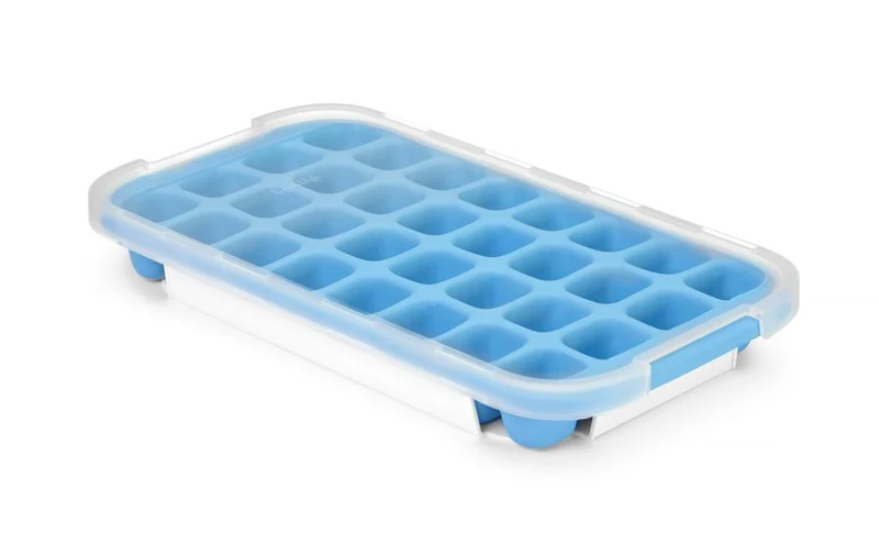 BarUp Eiswürfelform mit Deckel und Bodenwanne – Blau – 337 × 170 mm