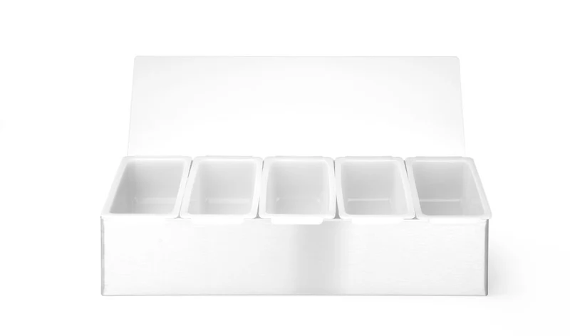 BarUp Zutatenbehälter – 5 Fächer – 375 × 140 × 90 mm
