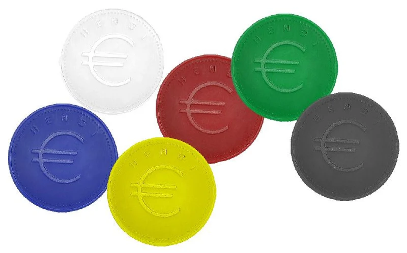 BarUp Pfandmünzen – Gelb – Ø 25 mm – 100 Stück