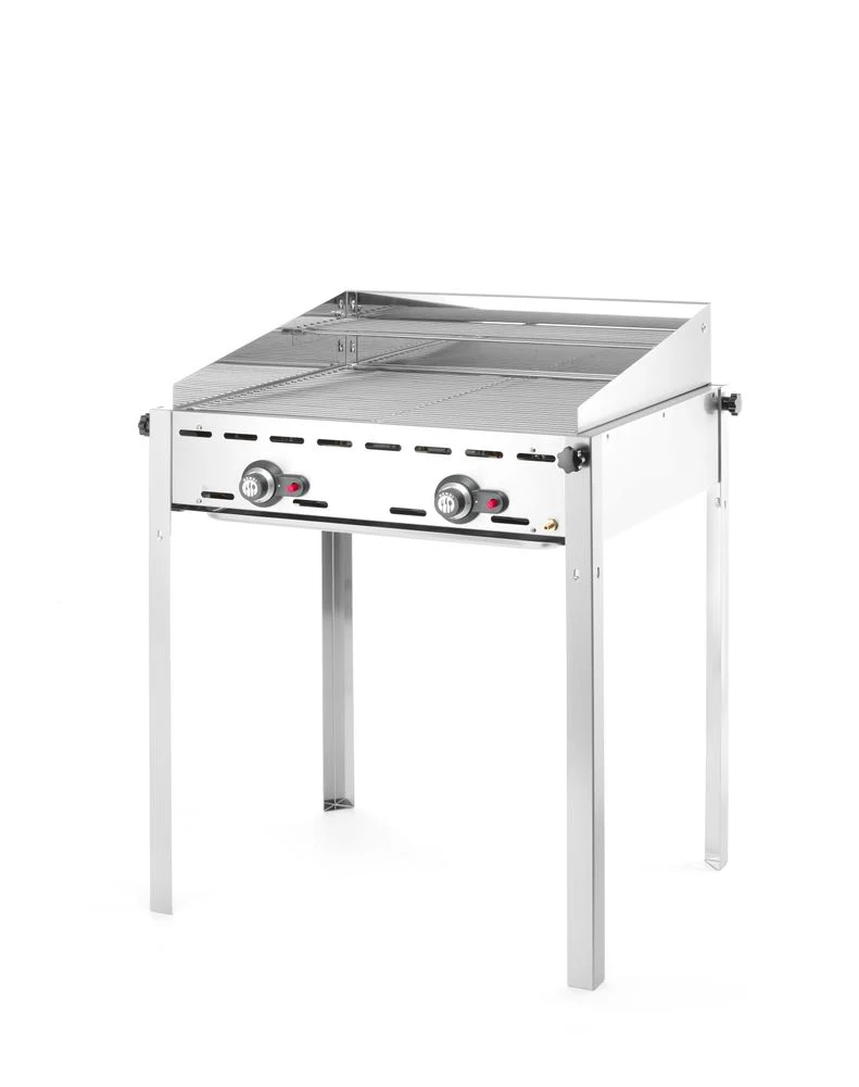 HENDI Grillsystem Green Fire mit 2 Brennern – Profi Line – 2 Edelstahl Grillroste GN 1 / 1 – 11,6 kW – 740 × 612 × 825 mm