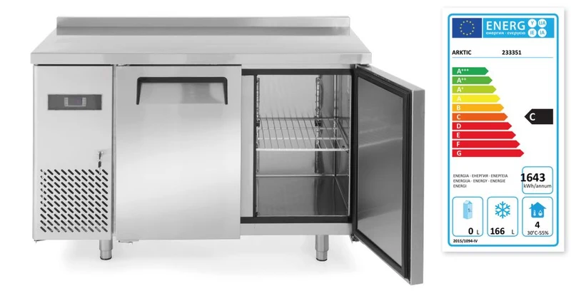 Arktic Tiefkühltisch – zweitürig Kitchen Line 220 l – Kitchen Line – 166 l – 230 V / 550 W – 600 × 1200 × 840 mm