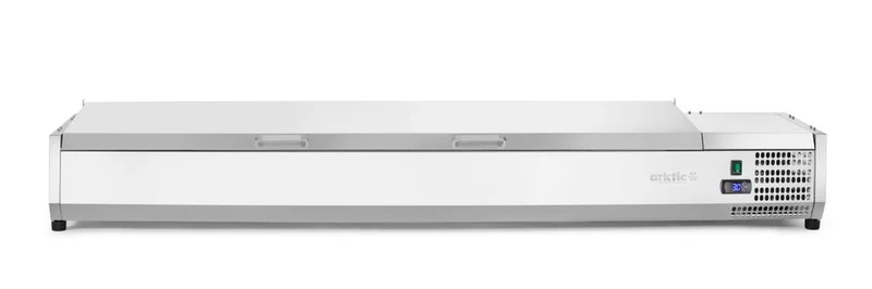 Arktic Aufsatz-Kühlvitrine Gastronorm 1 / 3 – 7x GN 1 / 3 – GN 1 / 3 – 42 l – 230 V / 180 W – 420 × 1605 × 630 mm