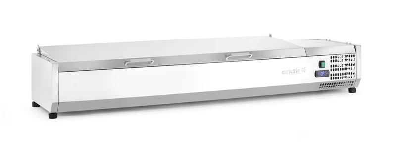 Arktic Aufsatz-Kühlvitrine Gastronorm 1 / 3 – 7x GN 1 / 3 – GN 1 / 3 – 42 l – 230 V / 180 W – 420 × 1605 × 630 mm
