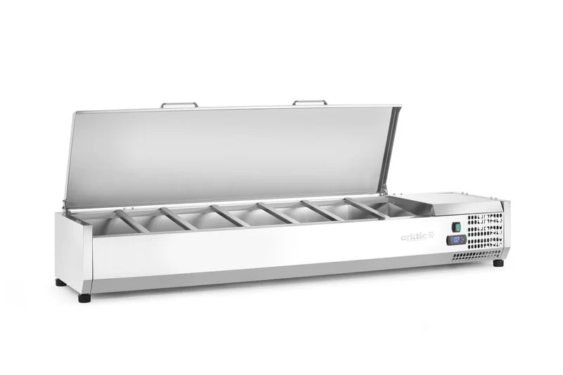 Arktic Aufsatz-Kühlvitrine Gastronorm 1 / 3 – 7x GN 1 / 3 – GN 1 / 3 – 42 l – 230 V / 180 W – 420 × 1605 × 630 mm
