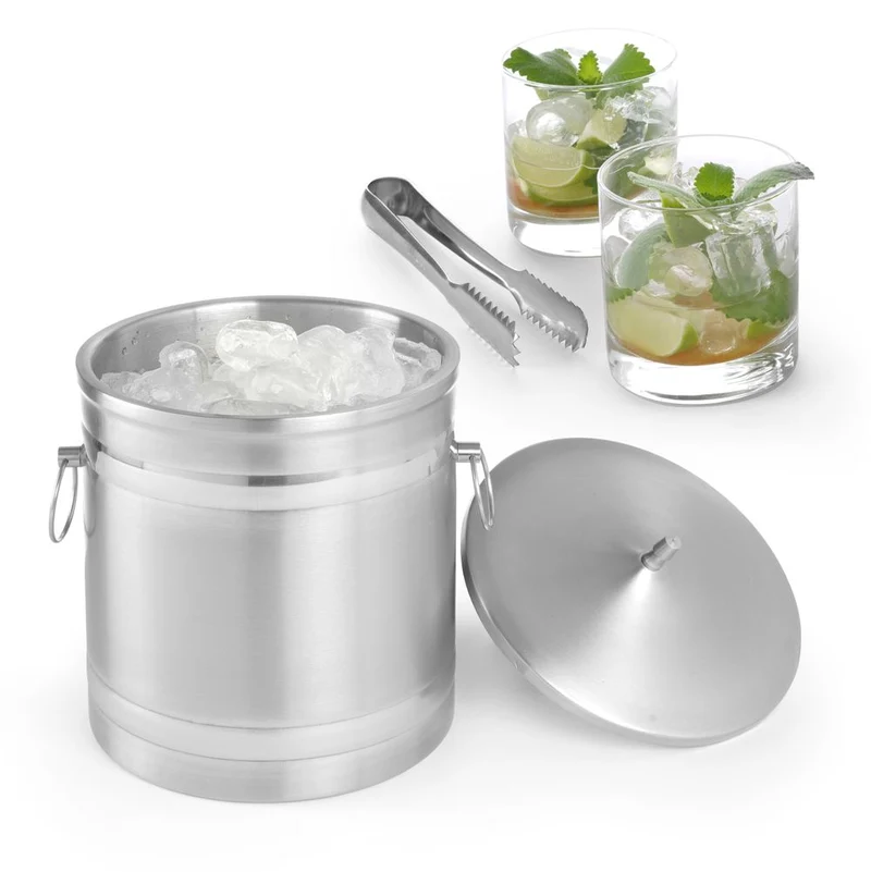 BarUp Eiskübel doppelwandig – 5 l – Silber – Ø 200 × H 230 mm