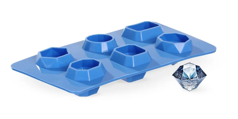 BarUp Eiswürfelform – edelsteinförmig – Blau – 190 × 105 × 30 mm – 2 Stück