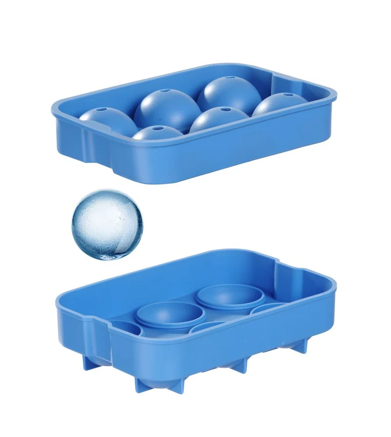 BarUp Eiswürfelform – kugelförmig – Blau – 180 × 125 × 50 mm