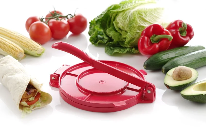 HENDI Tortillapresse – Rot – 250 × 200 × 95 mm
