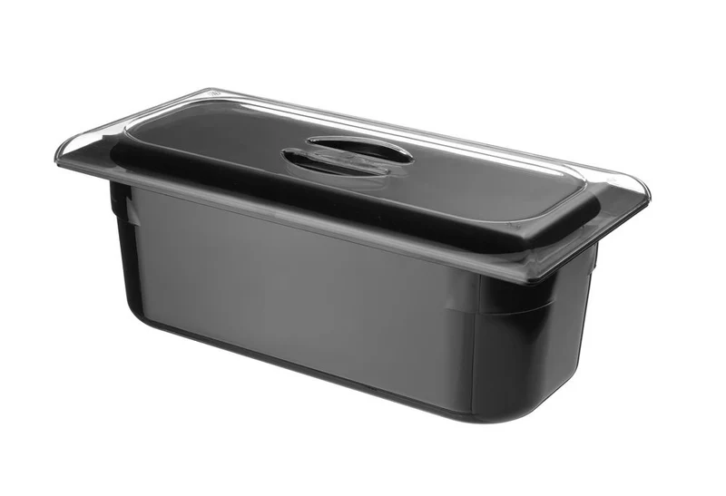 HENDI Eiscreme-Behälter Polycarbonat – 5 l – Schwarz – 360 × 165 × 120 mm