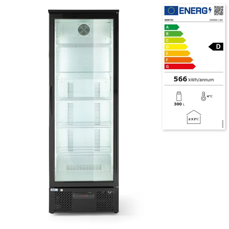 Arktic Kühlschrank hinten mit einer Tür – 300 l – Schwarz – 230 V / 195 W – 528 × 600 × 1820 mm