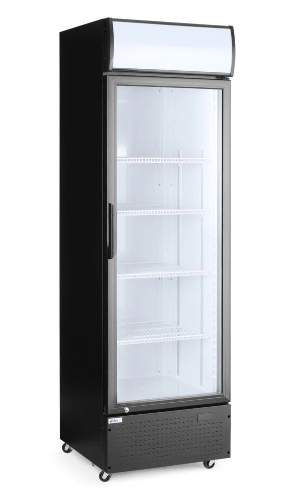 Arktic Eintüriger Kühlschrank mit hinterer Bar und hinterleuchteter Blende – 254 l – Schwarz – 230 V / 250 W – 578 × 605 × 1980 mm