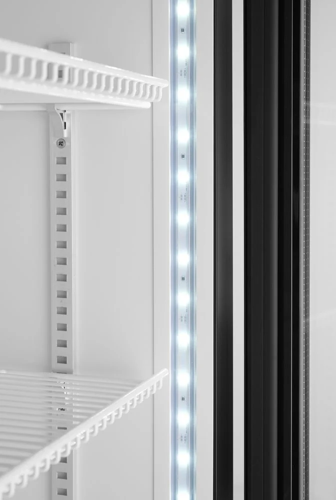 Arktic Eintüriger Kühlschrank mit hinterer Bar und hinterleuchteter Blende – 254 l – Schwarz – 230 V / 250 W – 578 × 605 × 1980 mm