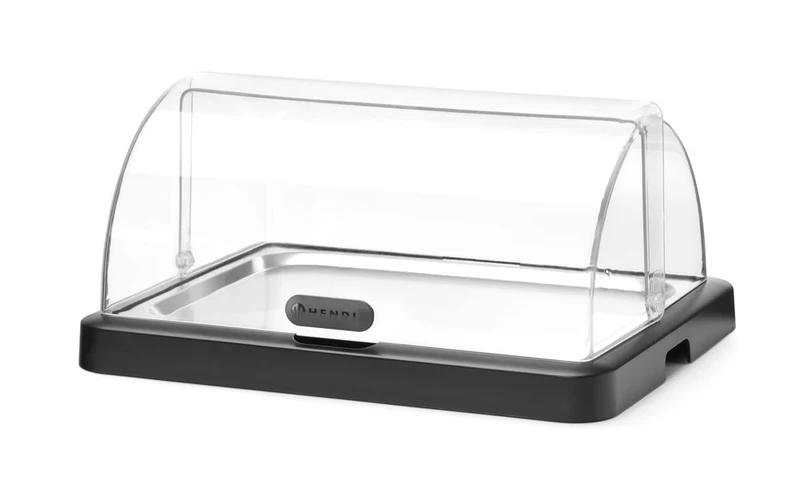 HENDI Rolltop Kühldisplay Duo UNIQ – designed by Robert Bronwasser – Einzel – Schwarz – 460 × 355 × 220 mm – Rechteckig