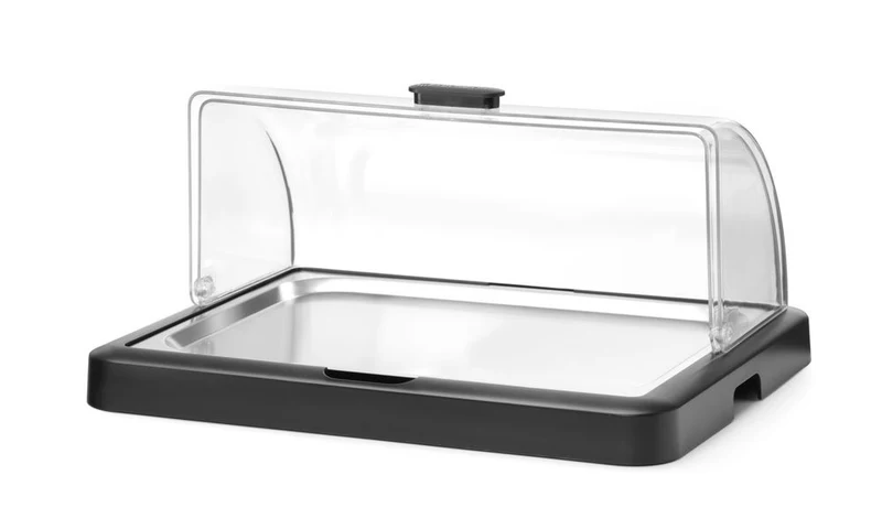 HENDI Rolltop Kühldisplay Duo UNIQ – designed by Robert Bronwasser – Einzel – Schwarz – 460 × 355 × 220 mm – Rechteckig