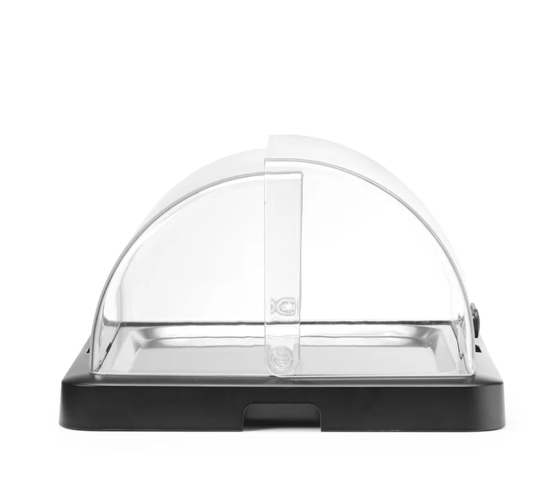 HENDI Rolltop Kühldisplay Duo UNIQ – designed by Robert Bronwasser – Einzel – Schwarz – 460 × 355 × 220 mm – Rechteckig