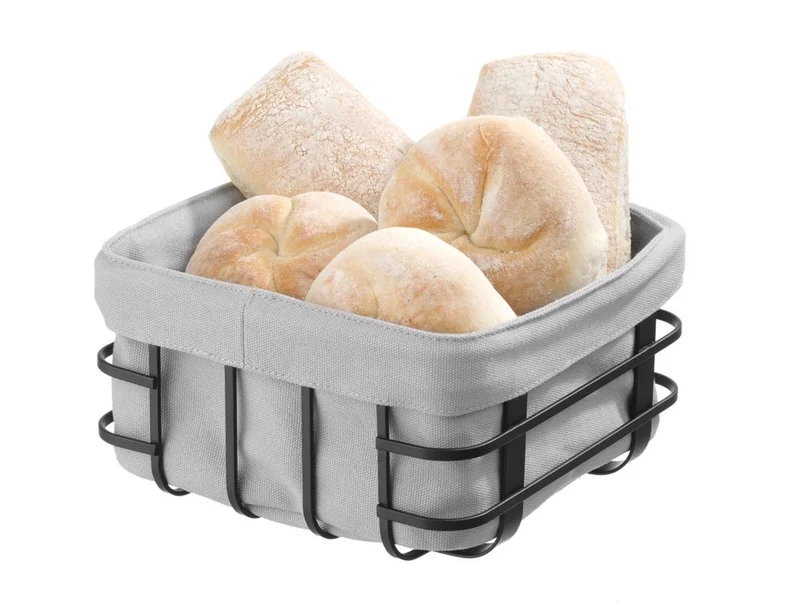 HENDI Brotkorb mit Beutel – quadratisch – 190 × 190 × 100 mm