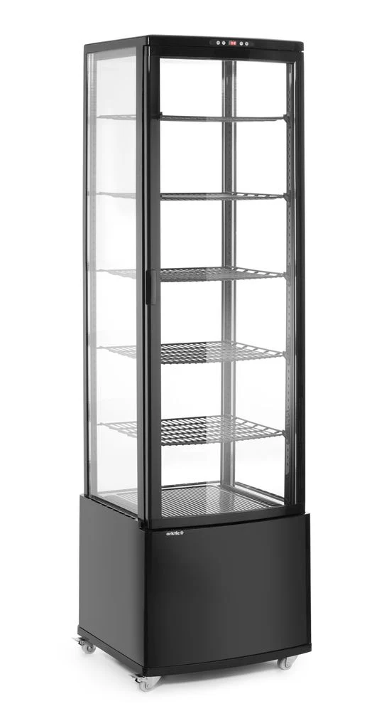 Arktic Kühlvitrine 270 Liter – Schwarz – 230 V / 290 W – 520 × 550 × 1870 mm