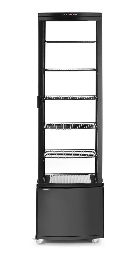 Arktic Kühlvitrine 270 Liter – Schwarz – 230 V / 290 W – 520 × 550 × 1870 mm