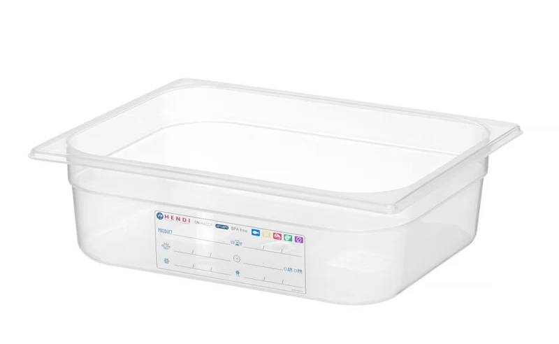 HENDI Gastronorm-Behälter 1 / 2 – GN 1 / 2 – 6,5 l – Transparent – 325 × 265 × 100 mm