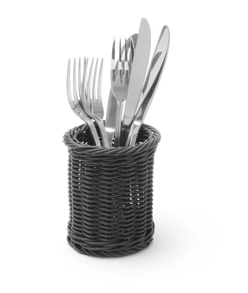 HENDI Besteckkorb – Schwarz – Ø 100 × H 120 mm