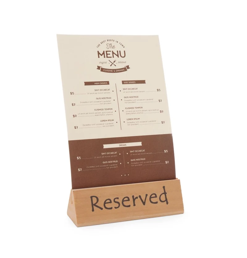 HENDI Tischschild Reserviert – reserved – 152 × 44 × 44 mm