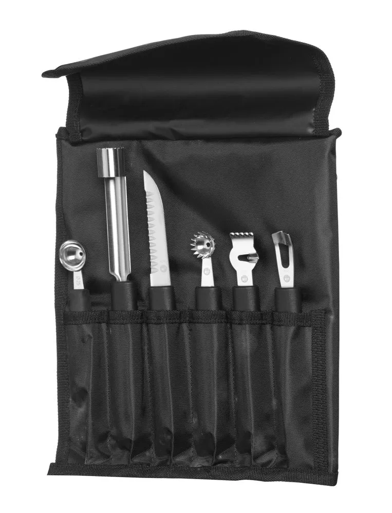 HENDI Dekoriermesserset - 6-teilig – Schwarz – 280 × 100 × 50 mm