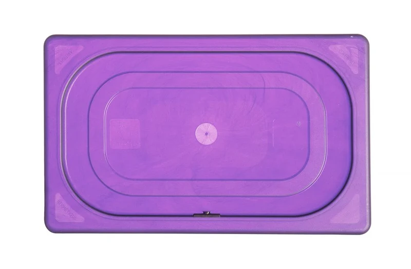 HENDI Gastronorm-Deckel violett – GN 1 / 4 – Violett – 265 × 162 mm