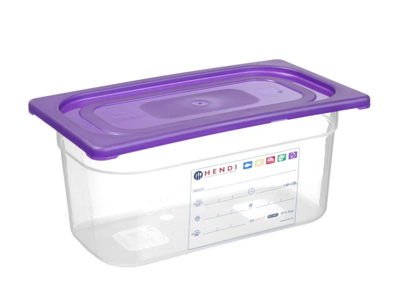 HENDI Gastronorm-Deckel violett – GN 1 / 3 – Violett – 325 × 176 mm