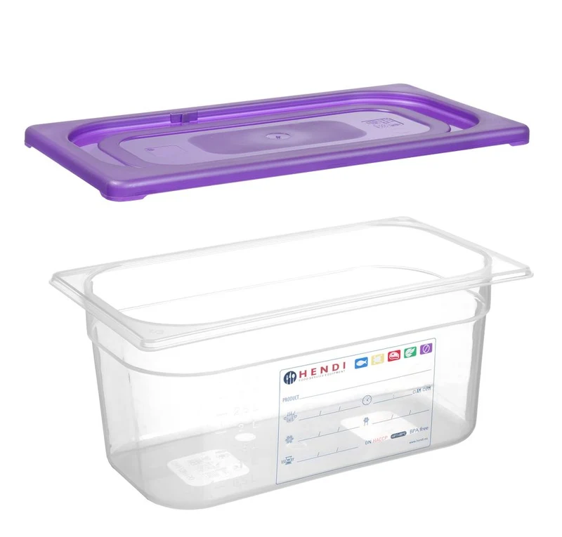 HENDI Gastronorm-Deckel violett – GN 1 / 3 – Violett – 325 × 176 mm
