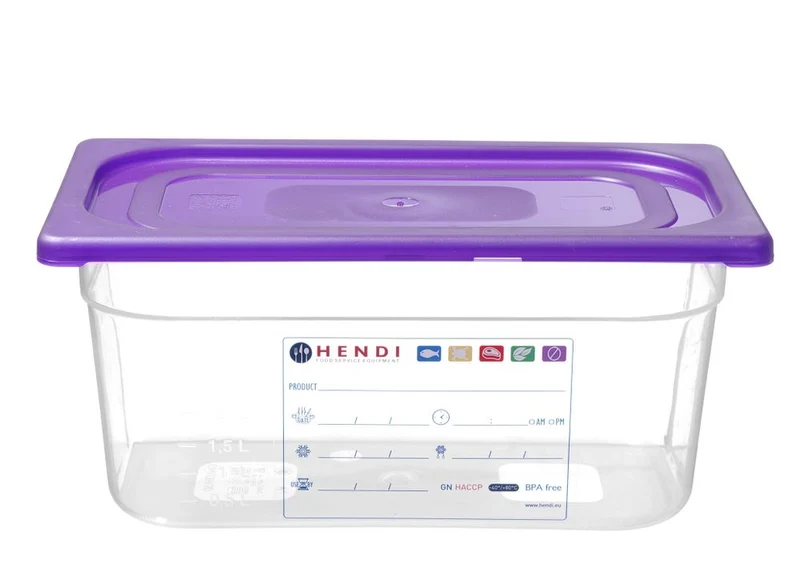 HENDI Gastronorm-Deckel violett – GN 1 / 3 – Violett – 325 × 176 mm