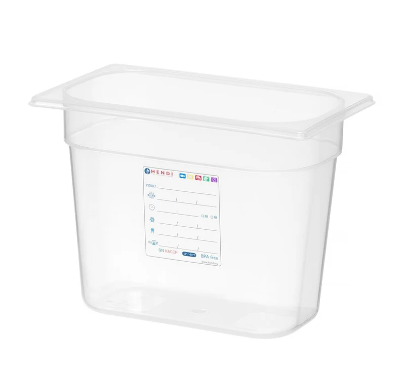 HENDI Gastronorm-Behälter 1 / 4 – GN 1 / 4 – 5,5 l – Transparent – 265 × 162 × 200 mm