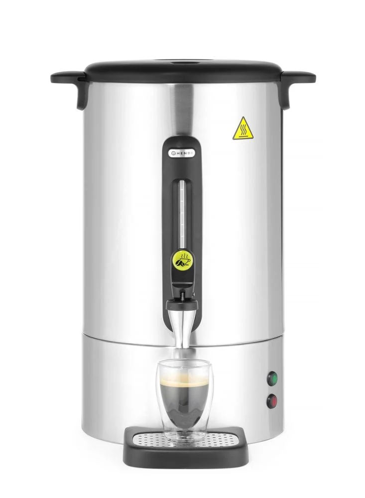 HENDI Perkolator UNIQ – designed by Robert Bronwasser – 14 l – Silber – 230 V / 1750 W – 357 × 380 × 502 mm