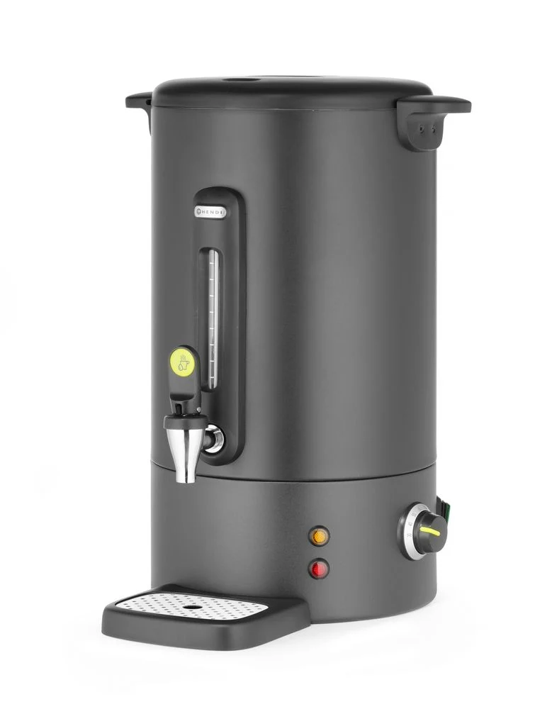 HENDI Heißgetränkespender UNIQ – designed by Robert Bronwasser – 16 l – Schwarz – 230 V / 1650 W – 357 × 380 × 502 mm