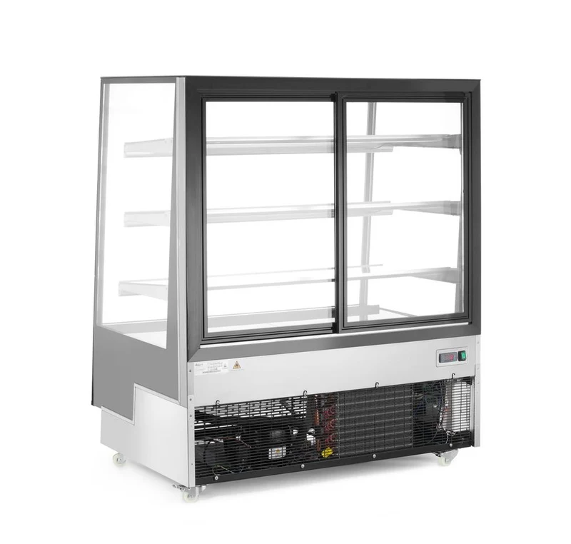 Arktic Kühlvitrine mit 3 geneigten Regalen – Schwarz – 230 V / 490 W – 833 × 1200 × 1460 mm