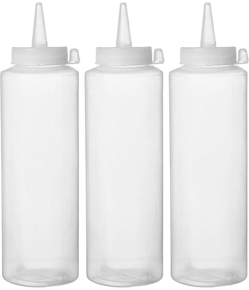 HENDI Spenderflaschen – 3er Set – 0,7 l – Transparent – Ø 70 × H 245 mm – 3 Stück