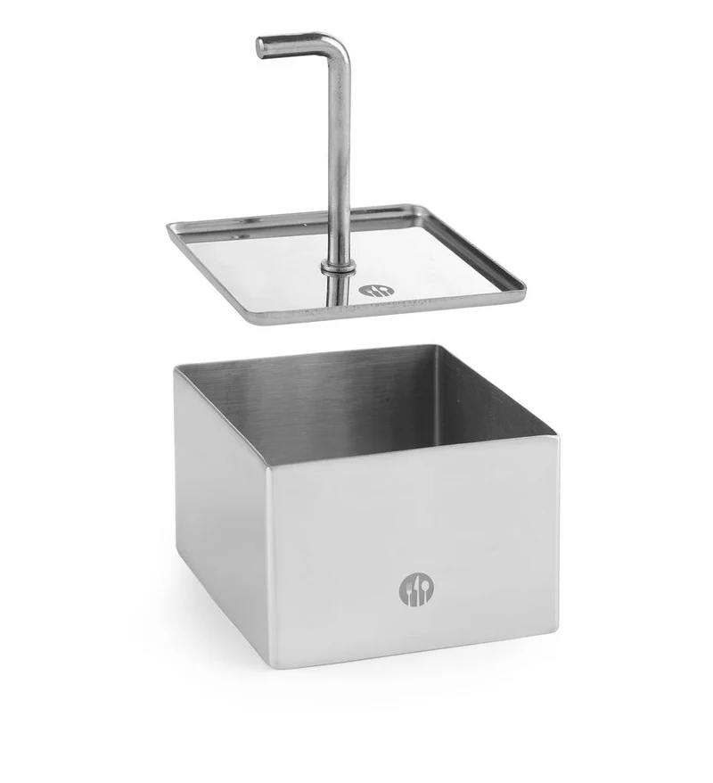HENDI Speiseringe und Stampfer – quadratisch – Stampfer – 64 × 64 × 55 mm