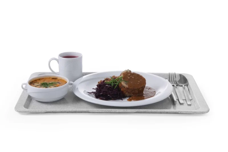 AmerBox Polyestertablett für Selbstbedienungsrestaurants – GN 1 / 1 – Granit – 530 × 325 mm