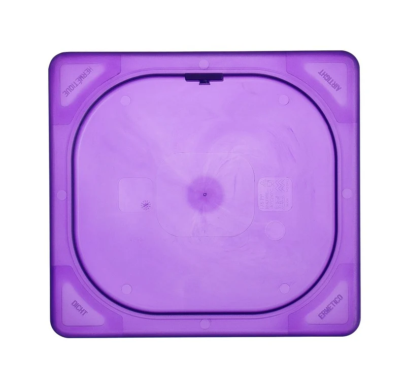 HENDI Gastronorm-Deckel violett – GN 1 / 6 – Violett – 176 × 162 mm