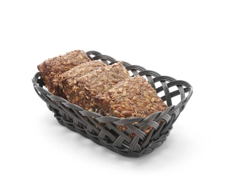 HENDI Körbe mit gewebtem Rand – rechteckig – Schwarz – 225 × 150 × 65 mm