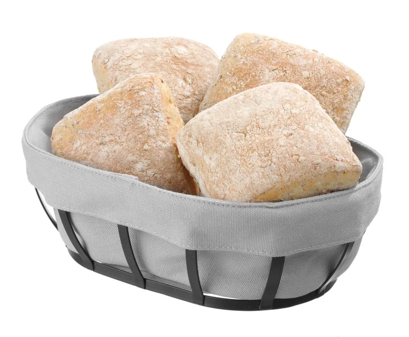 HENDI Brotkorb mit Beutel – oval – 250 × 160 × 75 mm